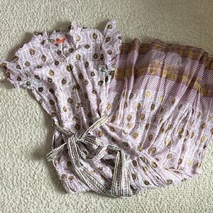 Oliphant Pink and Gold Maxi Dress